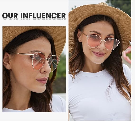 DUCO Oversized Cat Eye Sunglasses for Women Retro Round Polarized Sun Glasses UV400 Protection W018